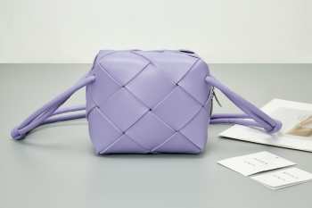 Uubags | Bottega Veneta mini cassette camera bag in purple soft lambskin leather 14.5x14.5x7.5cm