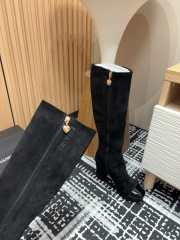 Uubags | Chanel highs boot suede & shiny sheepskin black 9cm - 5