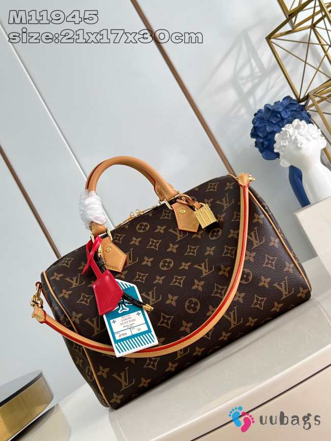 Uubags | Louis Vuitton M11945 Speedy Soft 30 Crafty Red Monogram Coated Canvas 30x21x17cm - 1