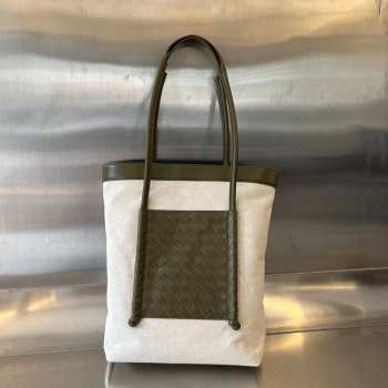 Uubags | Bottega Veneta Men's White Off Green Portello Tote Bag 41x39x11.5cm