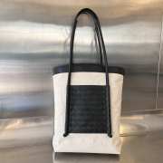 Uubags | Bottega Veneta Men's White Off Black Portello Tote Bag 41x39x11.5cm - 1