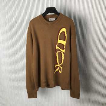 Uubags | Dior and Lewis Hamilton Sweater Brown Virgin Wool and Cashmere Intarsia