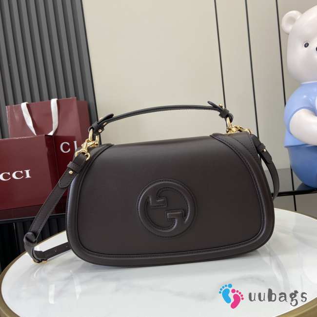 Uubags | Gucci Blondie bag dark grey smooth leather 32x17x10cm - 1