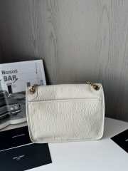 Uubags | YSL Niki in white grained lambskin bag decorated with the Cassandre 28x20x8.5cm - 4