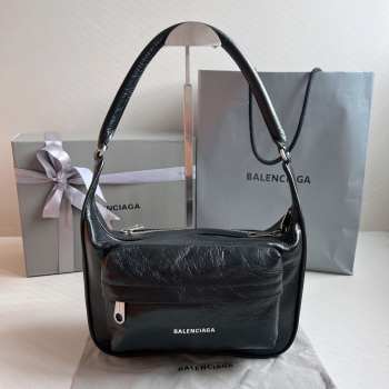 Uubags | Balenciaga Raver Shoulder Bag In Black 24.5x22x7cm