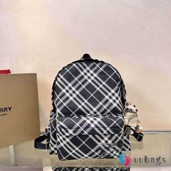 Uubags | Burberry Check Backpack In Black/calico 35x14x41cm - 1