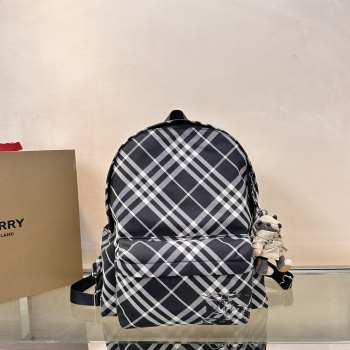 Uubags | Burberry Check Backpack In Black/calico 35x14x41cm