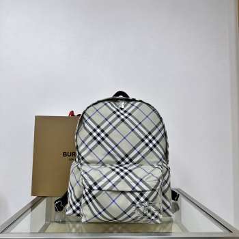 Uubags | Burberry Check Backpack In Lichen 35x14x41cm