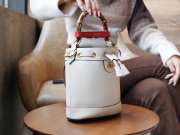 Uubags | Gucci Diana Bucket Bag in White Leather 19x30.5x6cm - 2