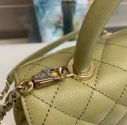 Uubags | Chanel Coco Top Handle Flap Bag In Green Avocado 14x24x10cm - 4