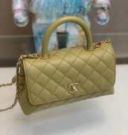 Uubags | Chanel Coco Top Handle Flap Bag In Green Avocado 14x24x10cm - 2