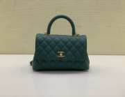 Uubags | Chanel Coco Top Handle Flap Bag In Green 14x24x10cm - 1