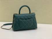 Uubags | Chanel Coco Top Handle Flap Bag In Green 14x24x10cm - 6