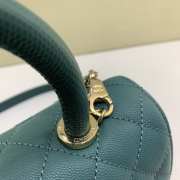 Uubags | Chanel Coco Top Handle Flap Bag In Green 14x24x10cm - 4