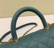 Uubags | Chanel Coco Top Handle Flap Bag In Green 14x24x10cm - 2