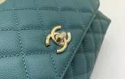 Uubags | Chanel Coco Top Handle Flap Bag In Green 14x24x10cm - 3