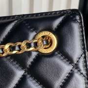 Uubags | Chanel Clutch Shiny Lambskin & Gold Plated Metal In Black 13x27x7cm - 6