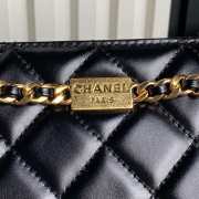 Uubags | Chanel Clutch Shiny Lambskin & Gold Plated Metal In Black 13x27x7cm - 5