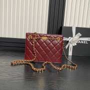 Uubags | Chanel Small Shopping Bag Shiny Lambskin & Gold Plated Metal In Dark Brown 16x21x7cm - 5