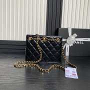 Uubags | Chanel Small Shopping Bag Shiny Lambskin & Gold Plated Metal In Black 16x21x7cm - 1