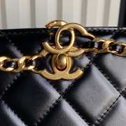 Uubags | Chanel Small Shopping Bag Shiny Lambskin & Gold Plated Metal In Black 16x21x7cm - 5