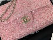 Uubags | Chanel Evening Party Bag Sequin & Gold Plated Metal In Pink & Silver 20x15x7cm - 3