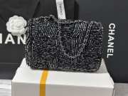 Uubags | Chanel 24K sequin mini flap bag black with silver hardware 20cm - 2