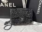 Uubags | Chanel 24K sequin mini flap bag black with silver hardware 20cm - 3