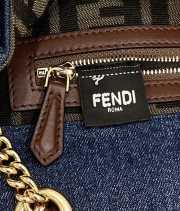 Uubags | Fendi Baguette Chain Midi Denim Bag 24x14.5x7cm - 4