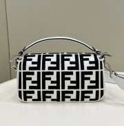 Uubags | Fendi Baguette Bag In FF Motif Canvas Black/White 27x6x15cm - 3