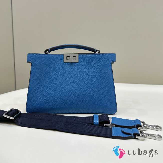 Uubags | Fendi Peekaboo ISeeU X-Cross Blue leather bag 23x14.5x6cm - 1