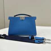 Uubags | Fendi Peekaboo ISeeU X-Cross Blue leather bag 23x14.5x6cm - 1