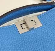 Uubags | Fendi Peekaboo ISeeU X-Cross Blue leather bag 23x14.5x6cm - 6