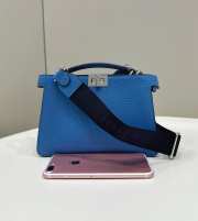 Uubags | Fendi Peekaboo ISeeU X-Cross Blue leather bag 23x14.5x6cm - 3