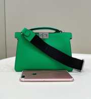 Uubags | Fendi Peekaboo ISeeU X-Cross Green leather bag 23x14.5x6cm - 4