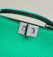 Uubags | Fendi Peekaboo ISeeU X-Cross Green leather bag 23x14.5x6cm - 3