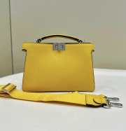 Uubags | Fendi Peekaboo ISeeU X-Cross Yellow leather bag 23x14.5x6cm - 1