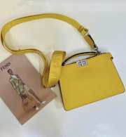 Uubags | Fendi Peekaboo ISeeU X-Cross Yellow leather bag 23x14.5x6cm - 6