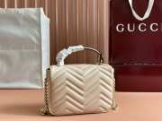 Uubags | Gucci Marmont mini top handle bag in light beige with gold buckle 17x13x6cm - 5