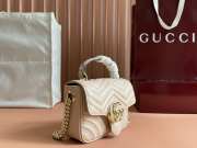 Uubags | Gucci Marmont mini top handle bag in light beige with gold buckle 17x13x6cm - 4