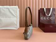 Uubags | Gucci Emblem super mini bag beige and brown monogram coated canvas 23x13x2cm - 5