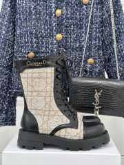 Uubags | D-Major Boot Beige and Black Cannage Tweed and Black Calfskin 19.5cm - 1