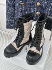 Uubags | D-Major Boot Beige and Black Cannage Tweed and Black Calfskin 19.5cm - 2