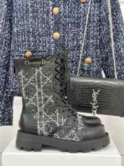 Uubags | D-Major Boot Grey And Black Cannage Tweed and Black Calfskin 19.5cm - 1