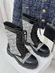 Uubags | D-Major Boot White and Black Cannage Tweed and Black Calfskin 19.5cm - 4