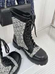 Uubags | D-Major Boot White and Black Cannage Tweed and Black Calfskin 19.5cm - 2