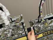 Uubags | Dior Book Tote Latte Embroidery with Yellow Multicolor Dior Chardons Motif 36x27.5x16.5cm - 2