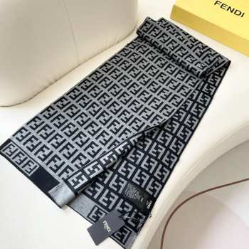 Uubags | Fendi FF scarf in black 180x30cm