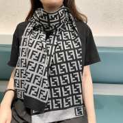 Uubags | Fendi FF scarf in black 180x30cm - 6