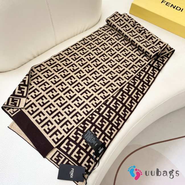 Uubags | Fendi FF scarf in brown 180x30cm - 1